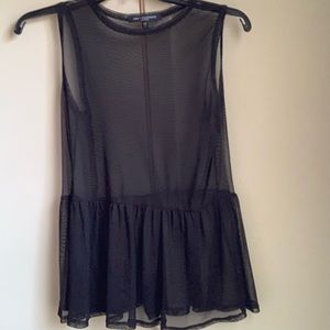 Black mesh top